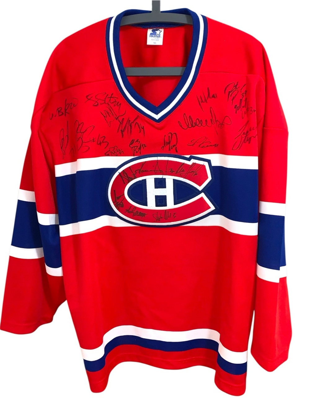 Vintage 1998 Montreal Canadiens TEAM SIGNED Starter Jersey With COA Size Large